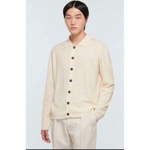 Barena Venezia Ribbed-knit cardigan/shirt Men's Medium luxury Cream Italy